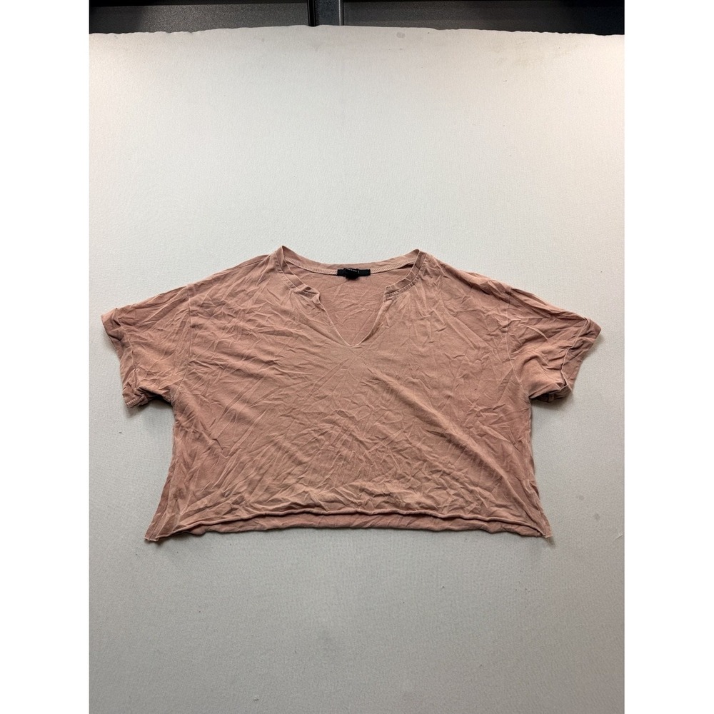 Forever 21 Top Womens Medium Dusty Rose V-Neck Short Sleeve Soft Knit sleeves